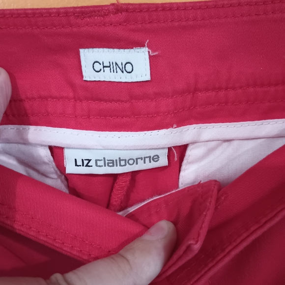 Liz Claiborne Red Chino Cropped Pants Size 12 - Picture 10 of 11